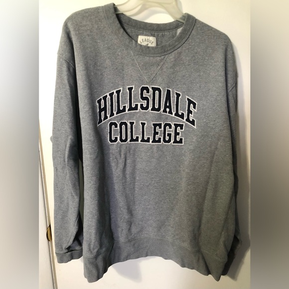 League Gray Hillsdale College Sweatshirt 2XL - Picture 2 of 4